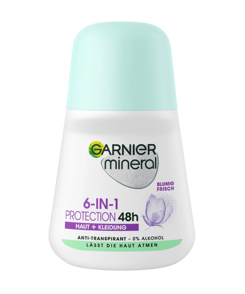 GARNIER Déodorant Roll On Antisudorifique 5 Protection Minérale, 50 ml