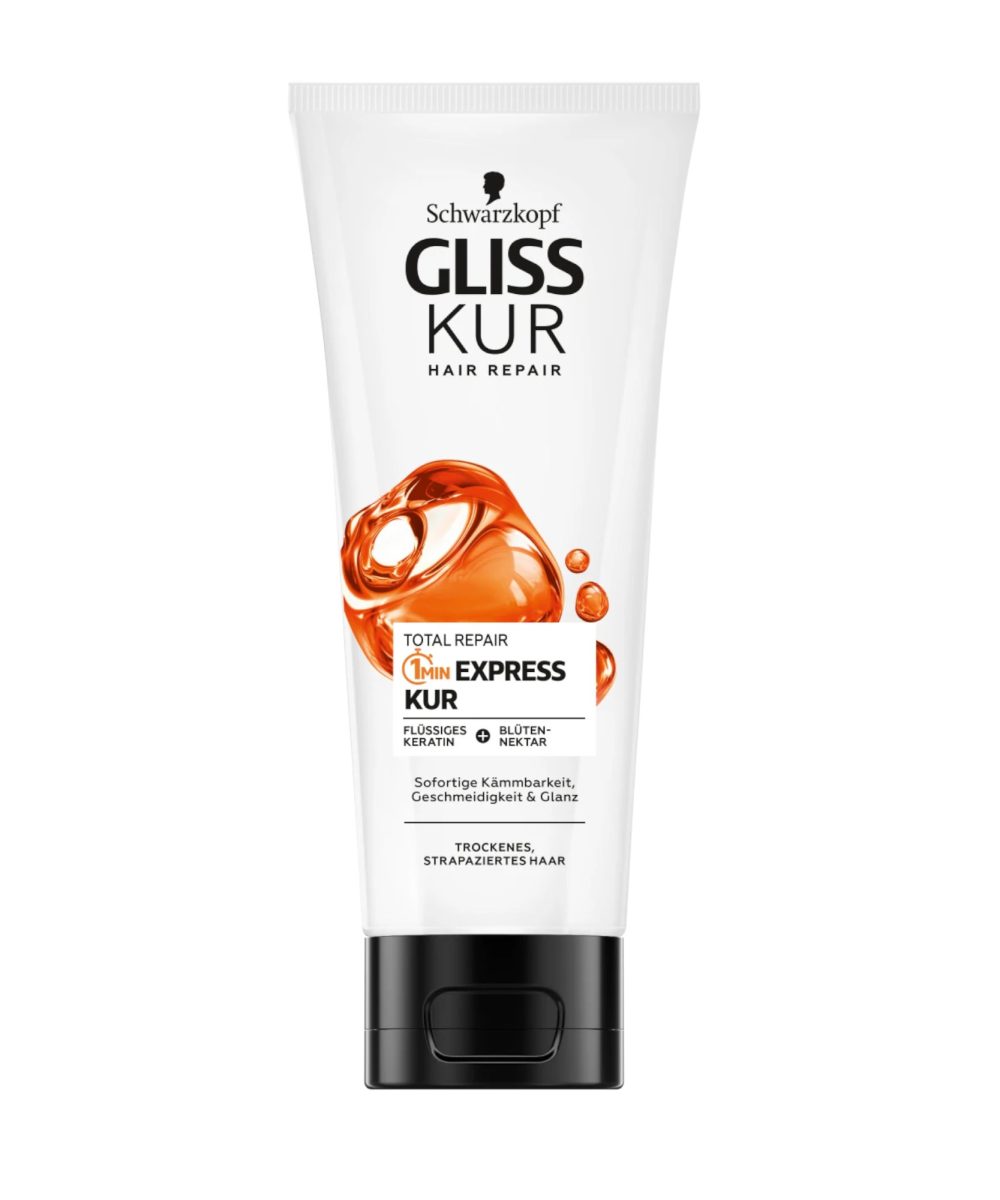 GLISS KUR Conditioner de cheveux, Traitement intensif en 1 minute,Total repair, 200ml