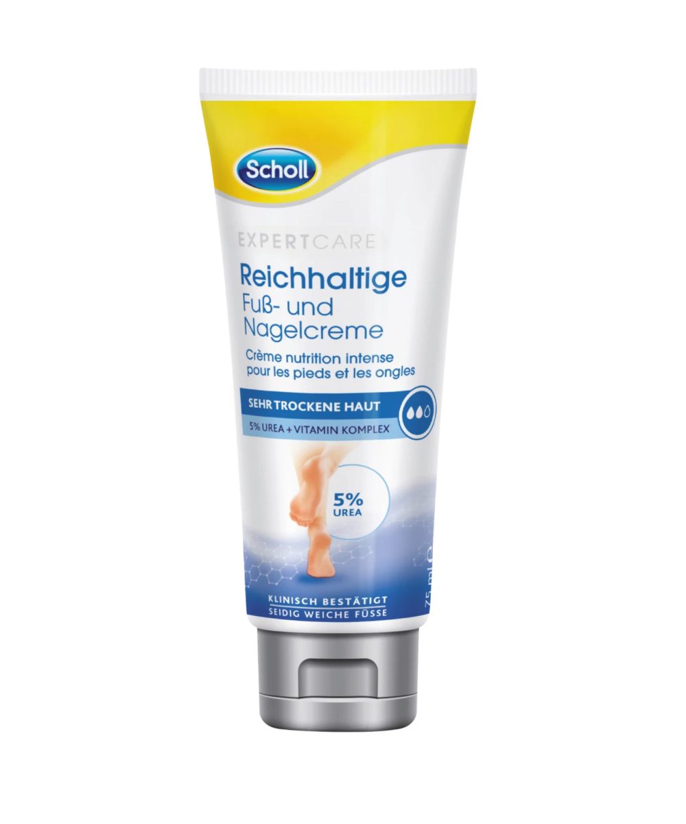 SCHOLL Crème riche pour les pieds et les ongles pour peaux très sèches 5% d'urée, 75 ml