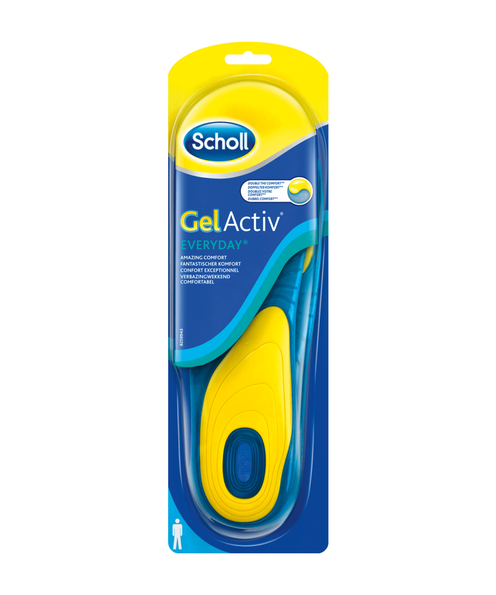 SCHOLL Semelles Gel Activ Everyday pour hommes, 2 Pc