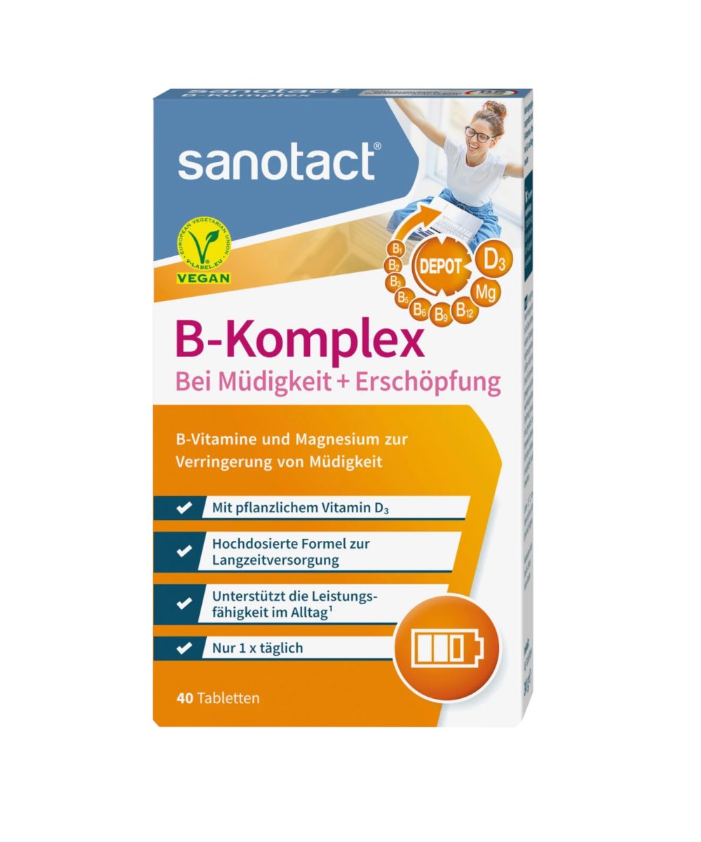 Sanotact Complexe de vitamines B contre la fatigue et l'épuisement 40 pièces_1