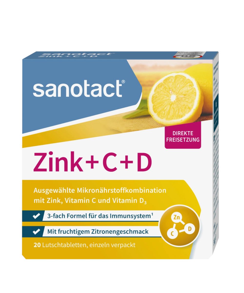 Sanotact Pastilles Zinc + C + D 20 pièces, 34 g_1