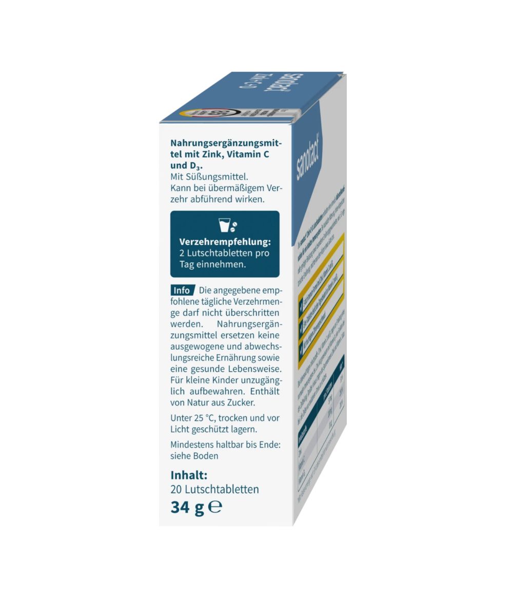 Sanotact Pastilles Zinc + C + D 20 pièces, 34 g_3
